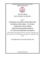 Xây dựng tài liệu giảng dạy bổ trợ môn Giao tiếp giao văn hóa cho sinh viên chuyên ngữ Trường Đại học Hàng Hải Việt Nam