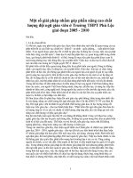 Tiểu luận một số giải pháp nhằm góp phần nâng cao chất lượng đội ngũ giáo viên ở trường trung học phổ thông phú lộc 