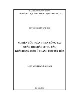 Nghiên cứu hoàn thiện công tác quản trị nhân sự tại các khách sạn 4 sao ở thành phố tuy hòa 