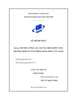 chi tiêu công các cấp tác động đến tăng trưởng kinh tế vùng đồng bằng sông cửu long 