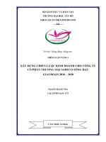 Niên luận xây dựng chiến lược hoạt động kinh doanh cho công ty cồ phần thương mại SABECO sông hậu 