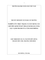 Nghiên cứu thực trạng và xây dựng các chỉ tiêu kinh tế đánh giá năng lực cạnh tranh của cảng hải phòng