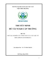 (Đề tài NCKH) Chế tạo, nghiên cứu tính chất của vật liệu tổ hợp LDPE/EVA/nanosilica