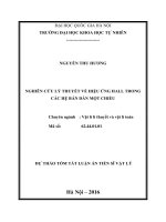 (M TẮT LUẬN ÁN T ẾN S VẬT LÝ) NGHIÊN CỨU LÝ THUYẾT VỀ HIỆU ỨNG HALL TRONG HỆ BÁN DẪN 1 CHIỀU