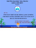 Tính toán thiết kế hệ thống lạnh cấp đông cho phân xưởng chế biến thuỷ sản năng suất 300 tấn thành phẩm một ngày 