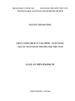 (LUẬN ÁN TIẾN SĨ KINH TẾ) CHẤT LƯỢNG DỊCH VỤ TÀI CHÍNH  NGÂN HÀNG TẠI CÁC NGÂN HÀNG THƯƠNG MẠI VIỆT NAM