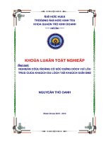 Giải pháp nâng cao chất lượng dịch vụ ăn uống tại khách sạn Mường Thanh Huế” làm đề tài luận văn tốt nghiệp