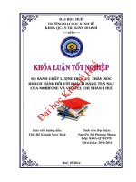 So sánh chất lượng dịch vụ chăm sóc khách hàng đối với khách hàng trả sau của Mobifone và Viettel chi nhánh Huế