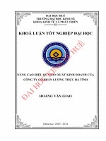 Nâng cao hiệu quả sản xuất kinh doanh của công ty cổ phần lương thực Hà Tĩnh