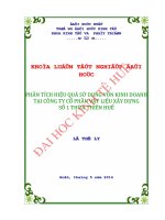 Phân tích hiệu quả sử dụng vốn kinh doanh tại công ty Cổ phần vật liệu xây dựng Số 1 Thừa Thiên Huế