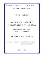 (LUẬN ÁN TIẾN SĨ LUẬT HỌC) NHỮNG VẤN ĐỀ PHÁP LÝ VỀ TẬP ĐOÀN KINH TẾ TẠI VIỆT NAM