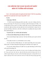 CÂU HỎI ÔN TẬP & ĐÁP ÁN ĐẦY ĐỦ NHẤT MÔN TƯ TƯỞNG HỒ CHÍ MINH