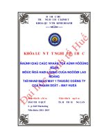 Đánh giá các nhân tố ảnh hưởng đến mức độ hài lòng của người lao động tại Nhà máy may 1 thuộc Công ty cổ phần Dệt-May Huế