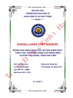 Đánh giá hiệu quả kinh tế sử dụng đất canh tác trên địa bàn xã Hương Minh - huyện Vũ Quang - tỉnh Hà Tĩnh