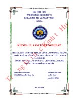 Việc làm và thu nhập của lao động nông thôn xã Khánh Lộc, huyện Can Lộc, tỉnh Hà Tĩnh dưới tác động của cơ giới hóa trong sản xuất nông nghiệp