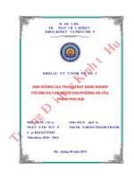 Ảnh hưởng của việc thu hồi đất nông nghiệp tới sinh kế của người dân phường An Cựu, thành phố Huế