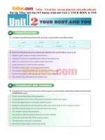 Bài tập Tiếng Anh lớp 10 Chương trình mới Unit 2: YOUR BODY & YOU