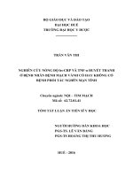 (TÓM TẮT LUẬN ÁN TIẾN SĨ Y HỌC) NGHIÊN CỨU NỒNG ĐỘ hsCRP VÀ TNFα HUYẾT THANH Ở BỆNH NHÂN BỆNH MẠCH VÀNH CÓ HAY KHÔNG CÓ BỆNH PHỔI TẮC NGHẼN MẠN TÍNH LUẬN ÁN TIẾN SĨ Y HỌC HUẾ