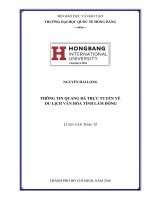 THÔNG TIN QUẢNG BÁ TRỰC TUYẾN VỀ DU LỊCH VĂN HÓA TỈNH LÂM ĐỒNG