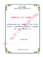 Đánh giá hiệu quả kinh tế sản xuất lúa lai Nhị Ưu 986 trên địa bàn huyện Thanh Chương tỉnh Nghệ An