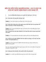 BỘ CÂU HỎI TRẮC NGHIỆM ĐÚNG – SAI VÀ ĐÁP ÁN ĐẦY ĐỦ NHẤT MÔN PHÁP LUẬT KINH TẾ