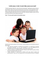 TUYỂN CHỌN 15 TOPIC THI NÓI TIẾNG ANH B1 HAY NHẤT