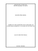 Nghiên cứu chế tạo Bê tông chất lượng siêu cao sử dụng phụ gia khoáng và chất liệu sẵn có ỏ VN