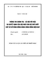 Thông tin chính trị - xã hội với việc ra quyết định của đội ngũ cán bộ chủ chốt cấp cơ sở vùng đồng bằng sông Hồng hiện nay