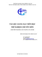 Tài liệu giảng dạy thí nghiệm chuyên môn chuyên ngành Cầu Hầm (ĐH GTVT)