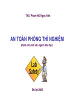 Bài giảng: An toàn phòng thí nghiệm  ThS. Phạm Nữ Ngọc Hân