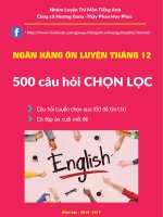 500 câu hỏi chọn lọc ôn thi thpt quốc gia môn tiếng anh năm 2017 có đáp án