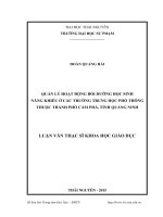 Quản lý hoạt động bồi dưỡng học sinh năng khiếu ở các trường trung học phổ thông thuộc thành phố cẩm phả, tỉnh quảng ninh 