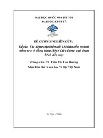 Tác động của biến đổi khí hậu đến ngành trồng trọt ở đồng bằng Sông Cửu Long giai đoạn 2010 đến nay