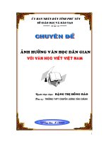 Tiểu luận ảnh hưởng văn học dân gian với văn học viết việt nam 