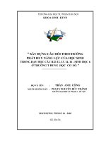 Tiểu luận xây dựng câu hỏi theo hướng phát huy năng lực của học sinh trong dạy học các bài 12, 13, 14, 16   sinh học 6 ở trường trung học cơ sở 