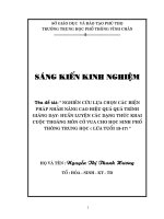 SKKN Nghiên cứu lựa chọn các biện pháp nhằm nâng cao hiệu quả quá trình giảng dạy - Huấn luyện các dạng thức khai cuộc thoáng môn cờ vua cho học sinh phổ thông