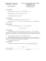 Đề thi tuyển sinh lớp 10 môn toán (chuyên) năm 2016 2017 Sở GDĐT Bà Rịa Vũng Tàu