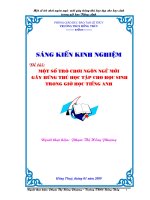 SKKN một số trò chơi ngôn ngữ mới gây hứng thú học tập cho học sinh trong giờ học tiếng anh 