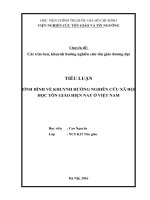 TÌNH HÌNH về KHUYNH HƯỚNG NGHIÊN cứu xã hội học tôn GIÁO HIỆN NAY ở VIỆT NAM