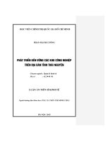 Luận văn phát triển bền vững các khu công nghiệp trên địa bàn tỉnh Thái Nguyên