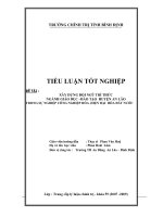 Tiểu luận Xây dựng đội ngũ trí thức ngành giáo dục –đào tạo huyện An Lão trong sự nghiệp công nghiệp hóa ,hiện đại hóa đất nước