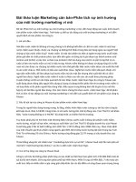 Bài thảo luận marketing căn bản phân tích sự ảnh hưởng của môi trường marketing vi mô