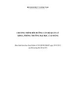 CHƯƠNG TRÌNH BỒI DƯỠNG CÁN BỘ QUẢN LÝ KHOA, PHÒNG TRƯỜNG ĐẠI HỌC, CAO ĐẲNG