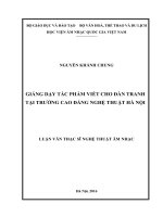 Giảng dạy tác phẩm viết cho đàn tranh tại trường cao đẳng văn hóa nghệ thuật hà nội 