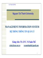 MANAGEMENT INFORMATION SYSTEM HỆ THỐNG THÔNG TIN QUẢN LÝ