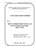 SKKN một vài biện pháp nâng cao chất lượng giáo dục trẻ 5 tuổi 