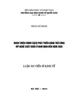 Hoàn thiện chính sách phát triển hàng thủ công mỹ nghệ xuất khẩu ở Nam Định  đến năm 2020