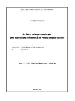 (Tóm tắt Luận án tiến sĩ) Các tỉnh ủy trên địa bàn Quân khu 1 lãnh đạo công tác quốc phòng ở địa phương  giai đoạn hiện nay