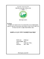 Nghiên cứu một số yếu tố ảnh hưởng tỉ lệ nhiễm bệnh thối ấu trùng ở loài ong apis cerana nuôi tại xã phúc hà   thành phố thái nguyên và biện pháp phòng trị