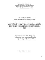 Tiểu luận một số biện pháp nhằm nâng cao hiệu lực thực hiện điều lệ trường tiểu học 